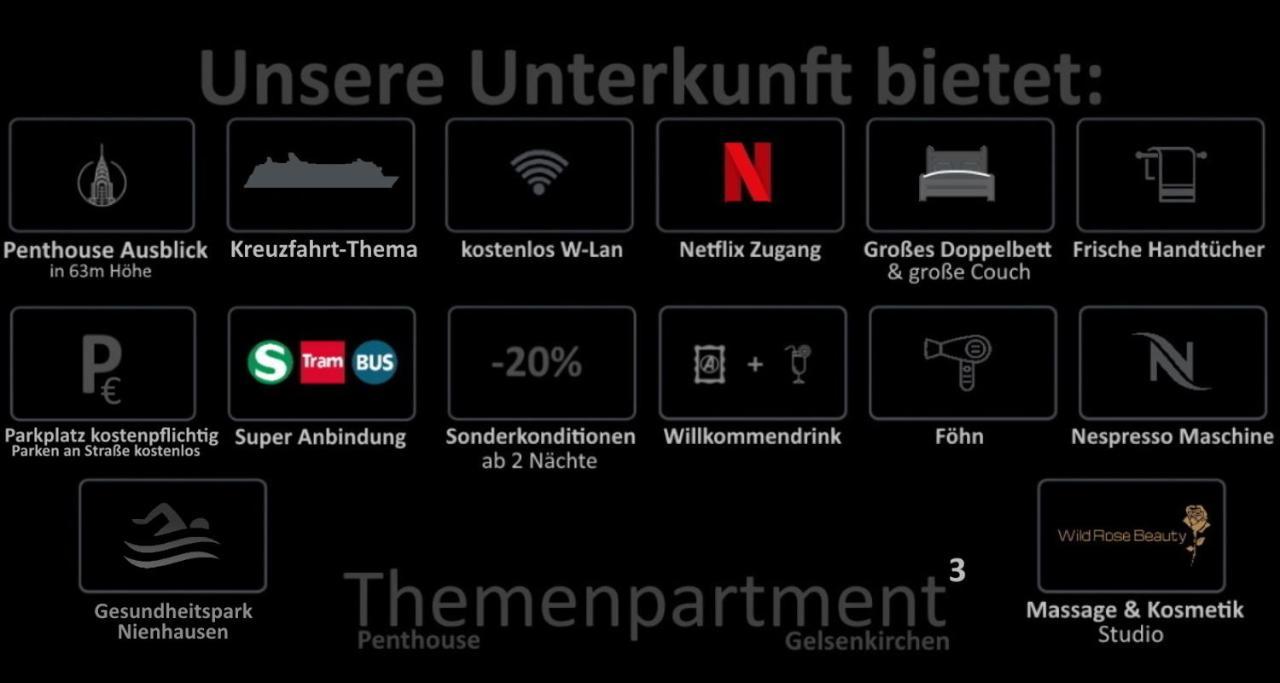 شقة Themenpartment Himmel Und Mehr Penthouse غيلسنكيرشن المظهر الخارجي الصورة